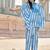blue zig zag thigh length co-ord set