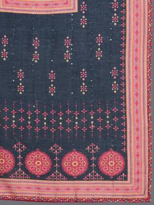 Ethnic Motifs Printed Sequinned Kurta with Trousers & With Dupatta 3