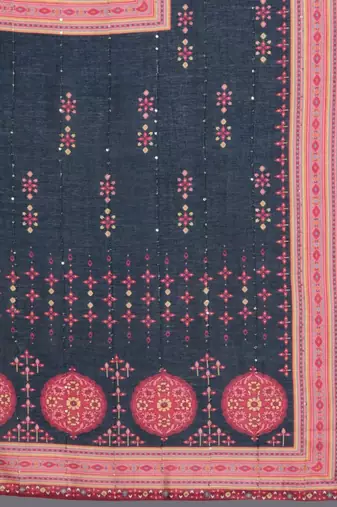 Ethnic Motifs Printed Sequinned Kurta with Trousers & With Dupatta