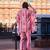 pink zig zag floral print kaftan trouser co-ord set