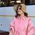 pink zig zag floral print kaftan trouser co-ord set