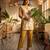 Yufta mustard printed cotton co-ord set