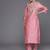 Women Pink Embroidered Mirror Work Kurta with Trouser
