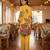 yellow floral and striped print straight cotton co-ord set