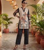 black printed cotton co-ord set