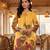 yellow floral and striped print straight cotton co-ord set