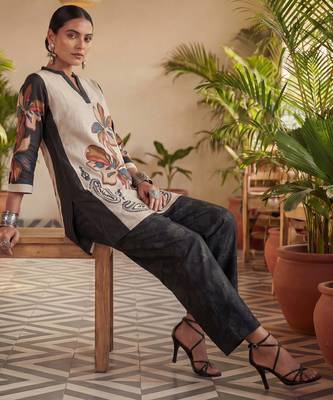 black printed cotton co-ord set 5