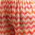 Coral Red Chevron Printed Zari Embroidery Neckline Kaftan Kurta with Trousers