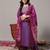 Women Zari Embroidered Yoke Geometric Jacquard Kurta with Trouser & Dupatta