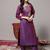 Women Zari Embroidered Yoke Geometric Jacquard Kurta with Trouser & Dupatta