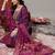 Women Zari Embroidered Yoke Geometric Jacquard Kurta with Trouser & Dupatta