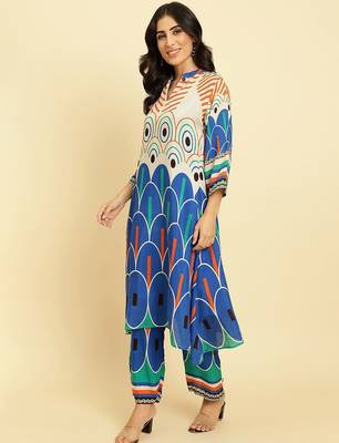 Geometric Printed Kurta With Trousers 5