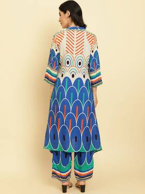 Geometric Printed Kurta With Trousers 6
