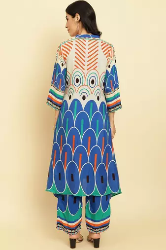 Geometric Printed Kurta With Trousers