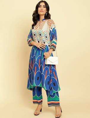 Geometric Printed Kurta With Trousers 7