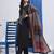 black cotton a line patch work kurta pant dupatta set