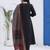 black cotton a line patch work kurta pant dupatta set