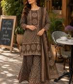 Cotton printed short kurti-palazzo pant-dupatta set