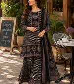 Cotton printed short kurti-palazzo pant-dupatta set