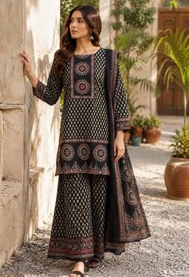 Cotton printed short kurti-palazzo pant-dupatta set 2