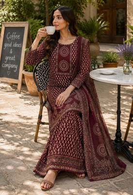 Cotton printed short kurti-palazzo pant-dupatta set 3