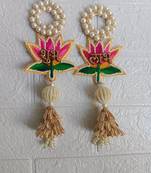 shubh labh lotus patch door hanging embroidered home pooja room festive decor (pack of 2)