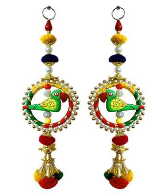 handmade parrot ring door hanging decorative wall hanging home festive decor (pack of 2) 1