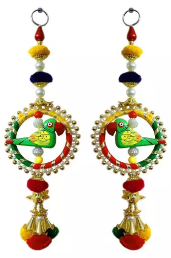 handmade parrot ring door hanging decorative wall hanging home festive decor (pack of 2)