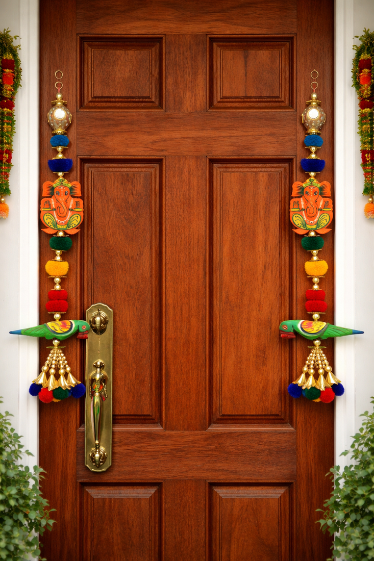 handmade wall hanging gift for home decoration festive home pooja hanging decorations (pack of 4)