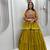 Olive Heavy gamthi work Cotton Navratri Lahenga Choli Set