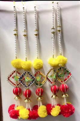handcrafted parrot marigold hanging gift for home decoration festive home pooja hanging decorations (pack of 4) 1