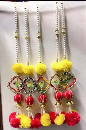 handcrafted parrot marigold hanging gift for home decoration festive home pooja hanging decorations (pack of 4)