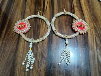 handmade shubh labh ring hanging handmade decorative home festive decor (pack of 2) 1