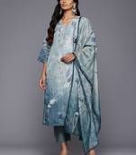 Floral Printed Regular Gotta Patti Kurta With Trousers & Dupatta