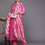 Women Pink Bandhani Printed Kurta with Trousers & With Dupatta