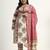 pink and beige cotton floral sequins work kurta dupatta set