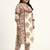 pink and beige cotton floral sequins work kurta dupatta set