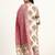 pink and beige cotton floral sequins work kurta dupatta set