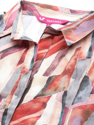 Women Abstract Printed Regular Kurta With Trousers 2