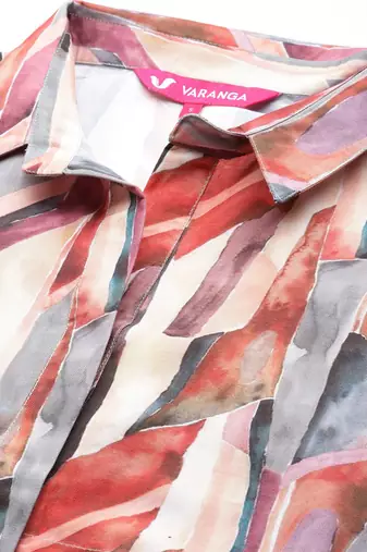 Women Abstract Printed Regular Kurta With Trousers