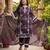 purple cotton straight kurta dupatta set (plus size)
