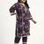 purple cotton straight kurta dupatta set (plus size)