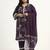 purple cotton straight kurta dupatta set (plus size)