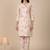 Off White Floral Printed Panelled Pure Cotton Straight Kurta With Trouser