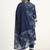 blue cotton straight kurta dupatta set (plus size)