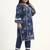 blue cotton straight kurta dupatta set (plus size)
