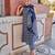 navy blue ethnic motifs a-line one pocket kurta trouser dupatta set