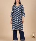 Women Ethnic Motifs Printed Sequined Details Kurta with Trousers