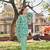 Yufta sea green floral sequins work a-line kurta salwar dupatta set