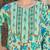 Yufta sea green floral sequins work a-line kurta salwar dupatta set